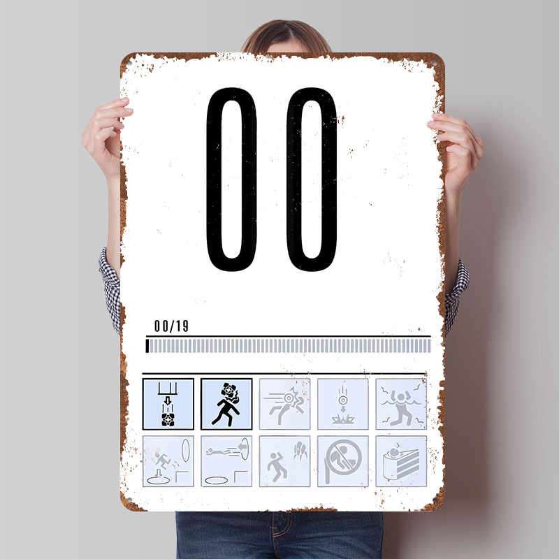 Retro Gaming Icons - Portal 2 Challenge Mode Icons Tin