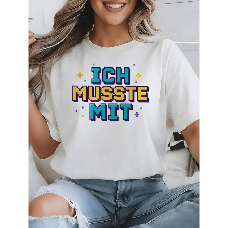 Retro Gaming Font Free - Ich Musste Mit German Meme T-Shirt