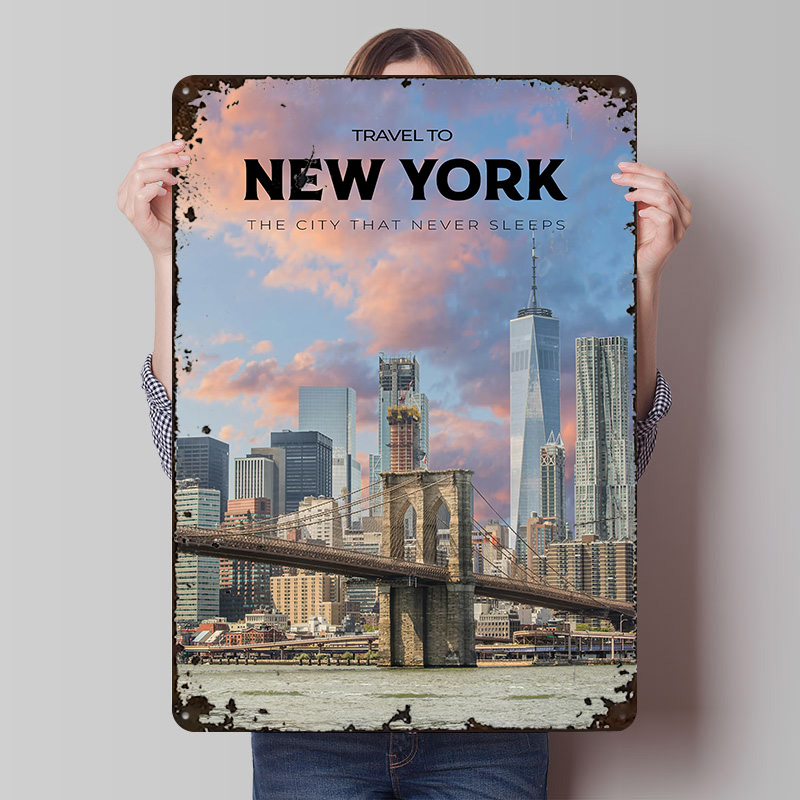 Retro Gaming York - New York Travel Print Poster Customized