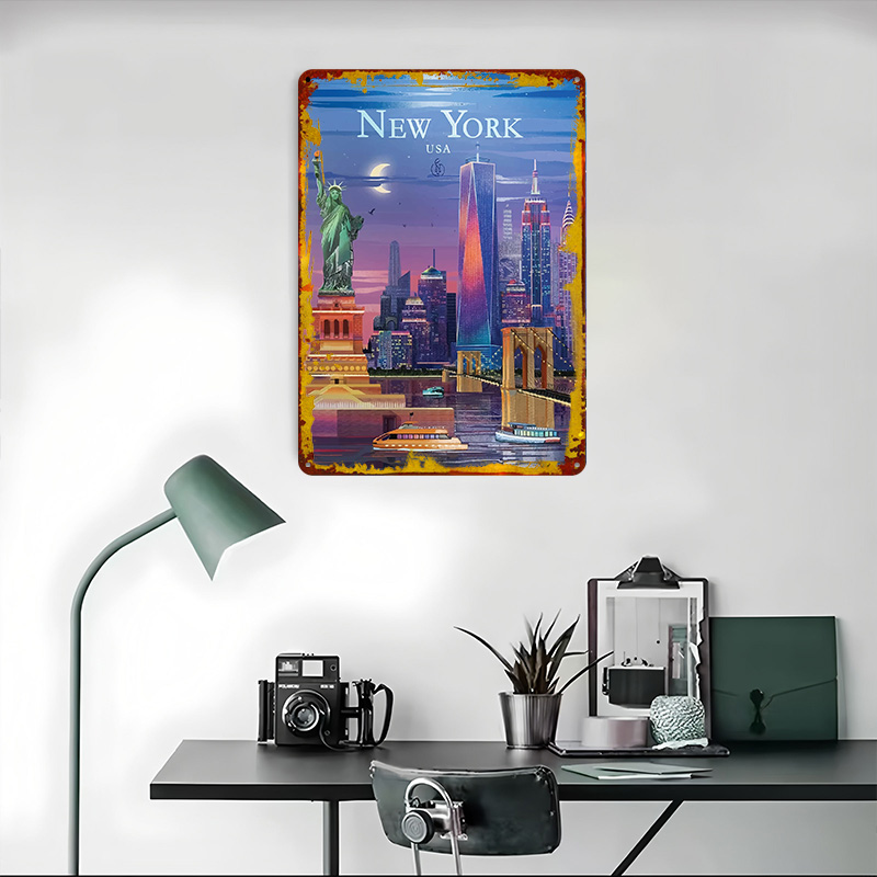 New York City Skyline Tin Post - đánh giá và giá Retro Gaming York