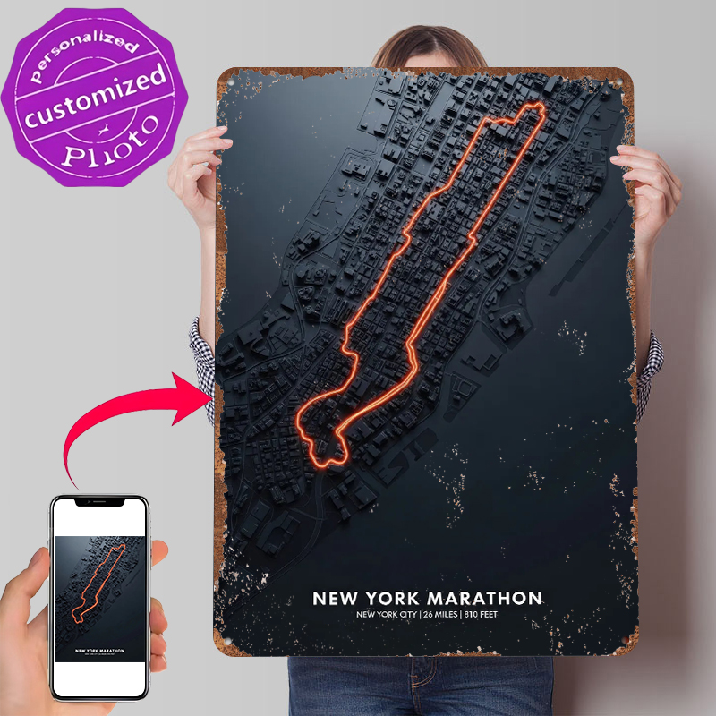 New York Marathon Map Tin Post - đánh giá và giá Retro Gaming York