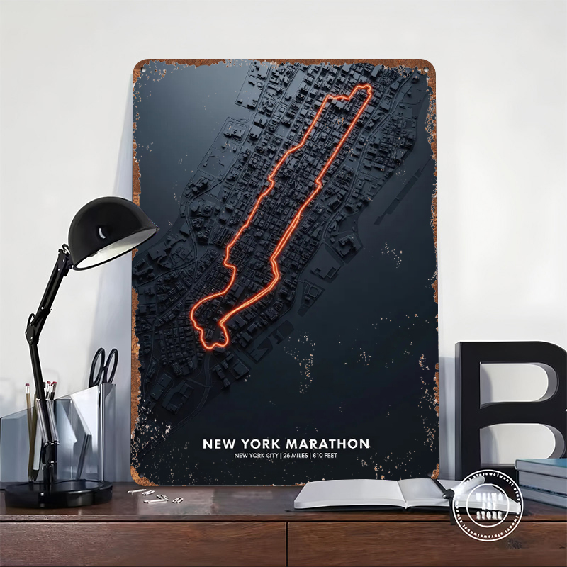 New York Marathon Map Tin Post - đánh giá và giá Retro Gaming York