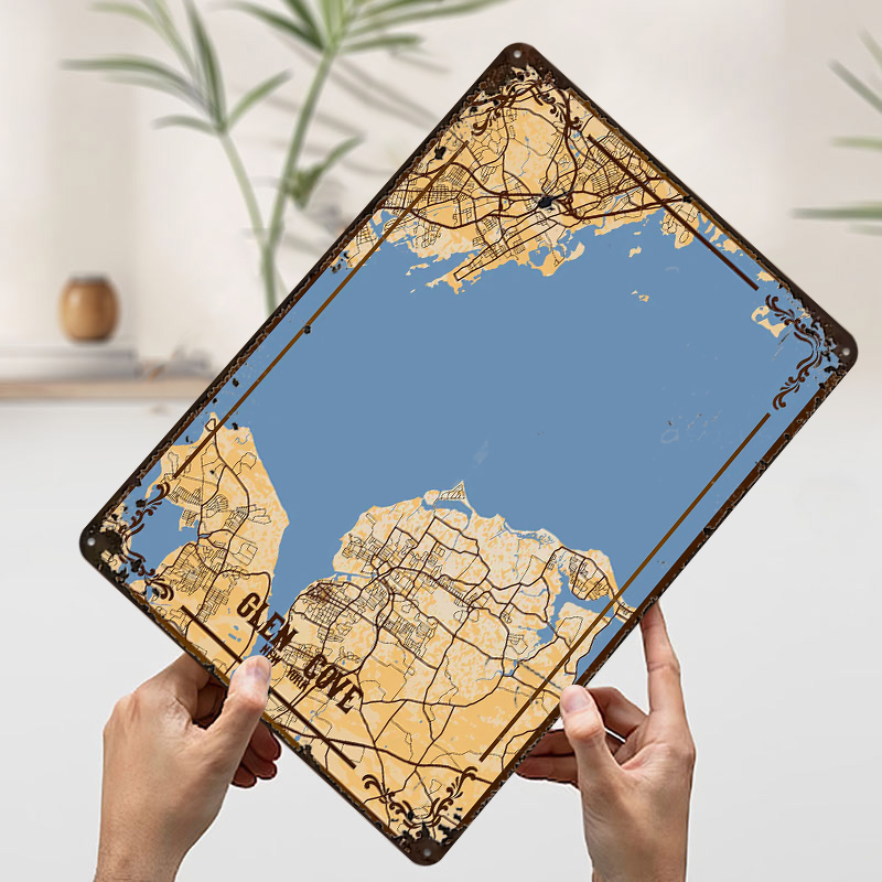 Glen Cove New York Map Tinplat - đánh giá và giá Retro Gaming York