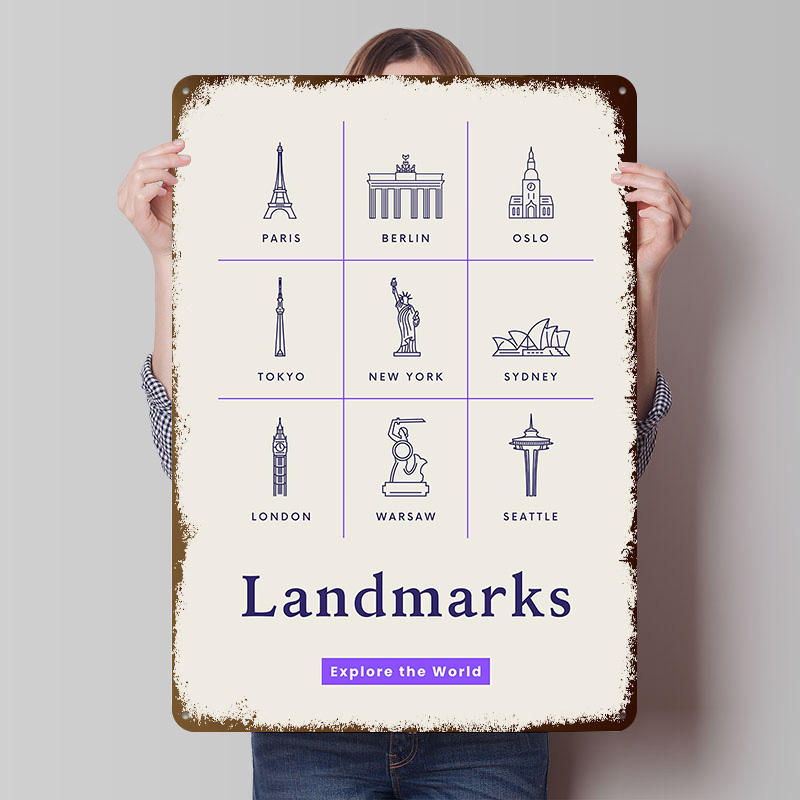 World Landmarks Icons Tinplate - đánh giá và giá Retro Gaming Icons