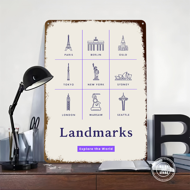 World Landmarks Icons Tinplate - đánh giá và giá Retro Gaming Icons