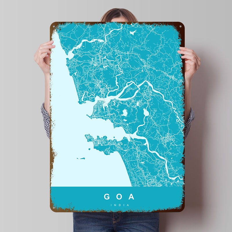 Goa India Map Print Poster Cus - đánh giá và giá Retro Gaming India