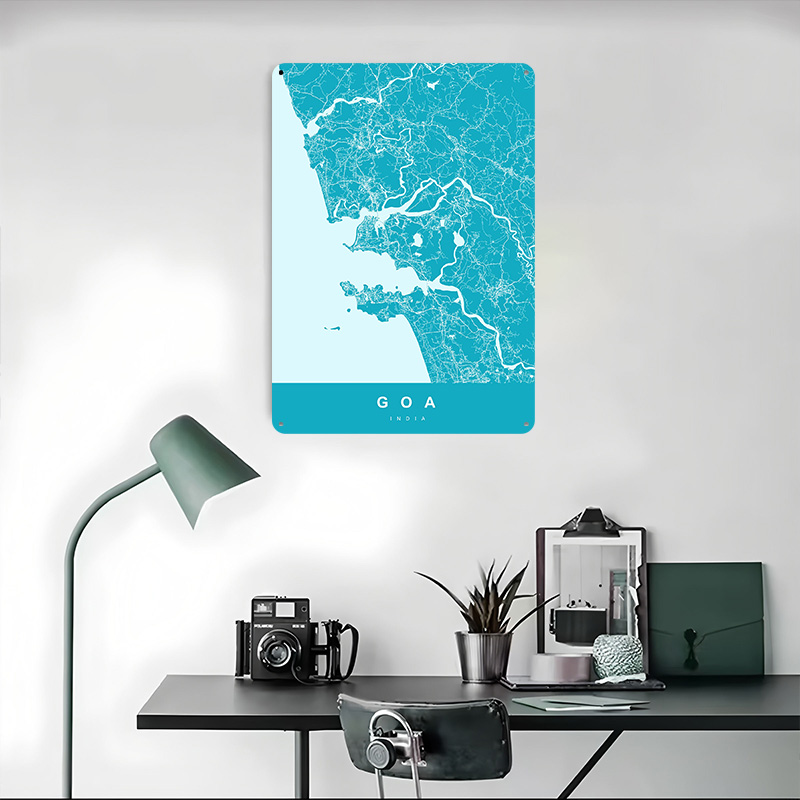 Goa India Map Print Poster Cus - đánh giá và giá Retro Gaming India