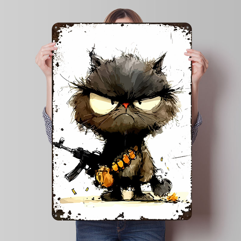 Cat With Gun Printed Poster Cu - đánh giá và giá Retro Gaming Gun