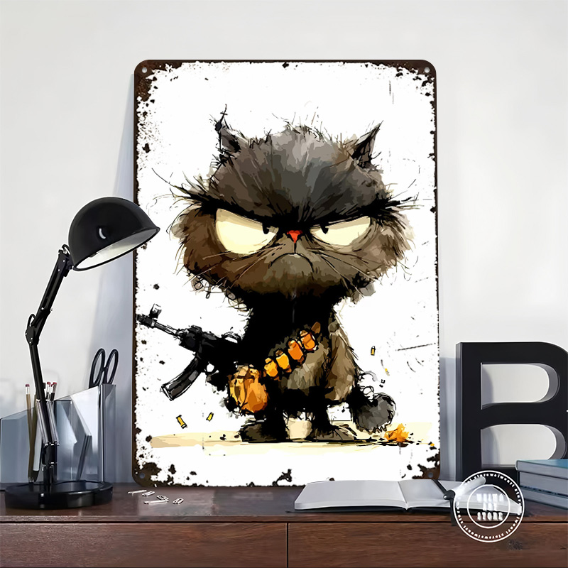 Cat With Gun Printed Poster Cu - đánh giá và giá Retro Gaming Gun