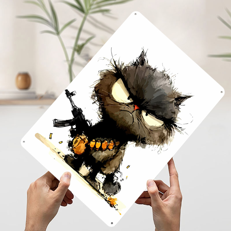 Cat With Gun Printed Poster Cu - đánh giá và giá Retro Gaming Gun